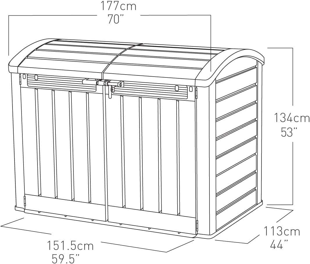 Pakevo™ | 2000L Resin Outdoor Storage Shed — Extra Large Garden Storage Box